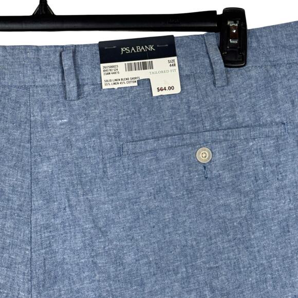 Jos. A. Bank Mens SZ 44 Linen Blend Shorts Tailored Fit Pockets Lightweight Blue - Picture 4 of 8